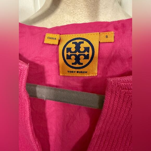 Tory Burch Pink Cotton Long Sleeve Safo Dress Size 8 - Picture 13 of 16